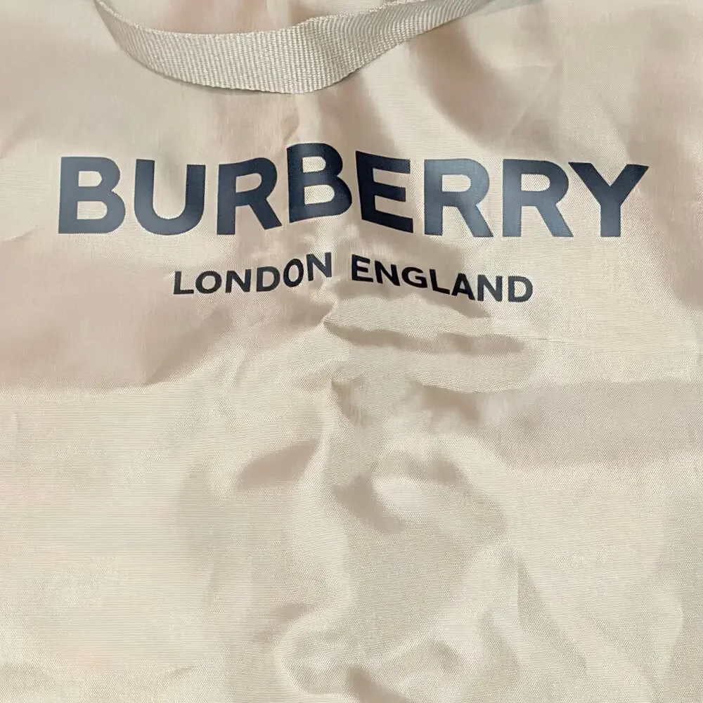 Authentic Burberry Garment Bag Travel Suit Cover in Dark Tan Gold Tone Nylon